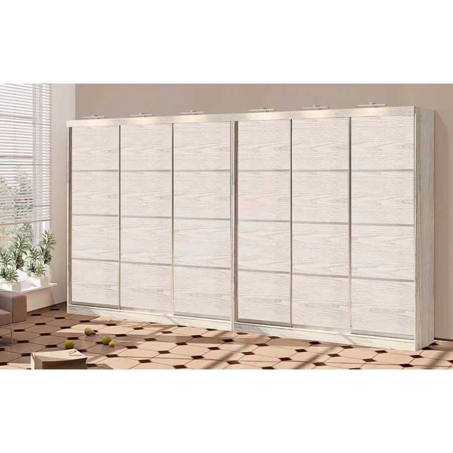 Sliding wardrobe 4.6 m "From 4 parts" six-door order